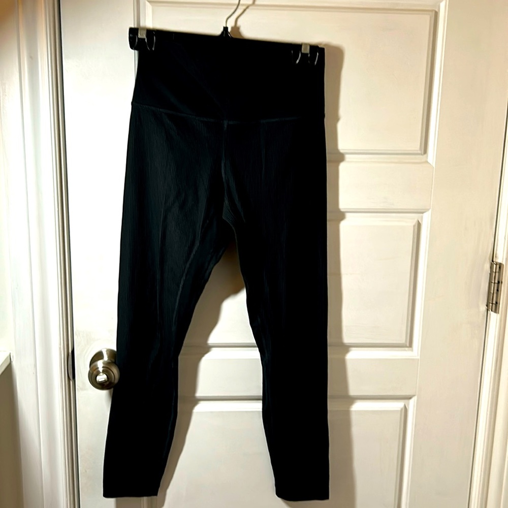 Black ribbed align tights 6